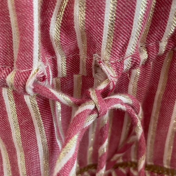 Misa LA (Anthropologie) Carson Tiered Sundress XS Pink and Gold - Picture 5 of 7